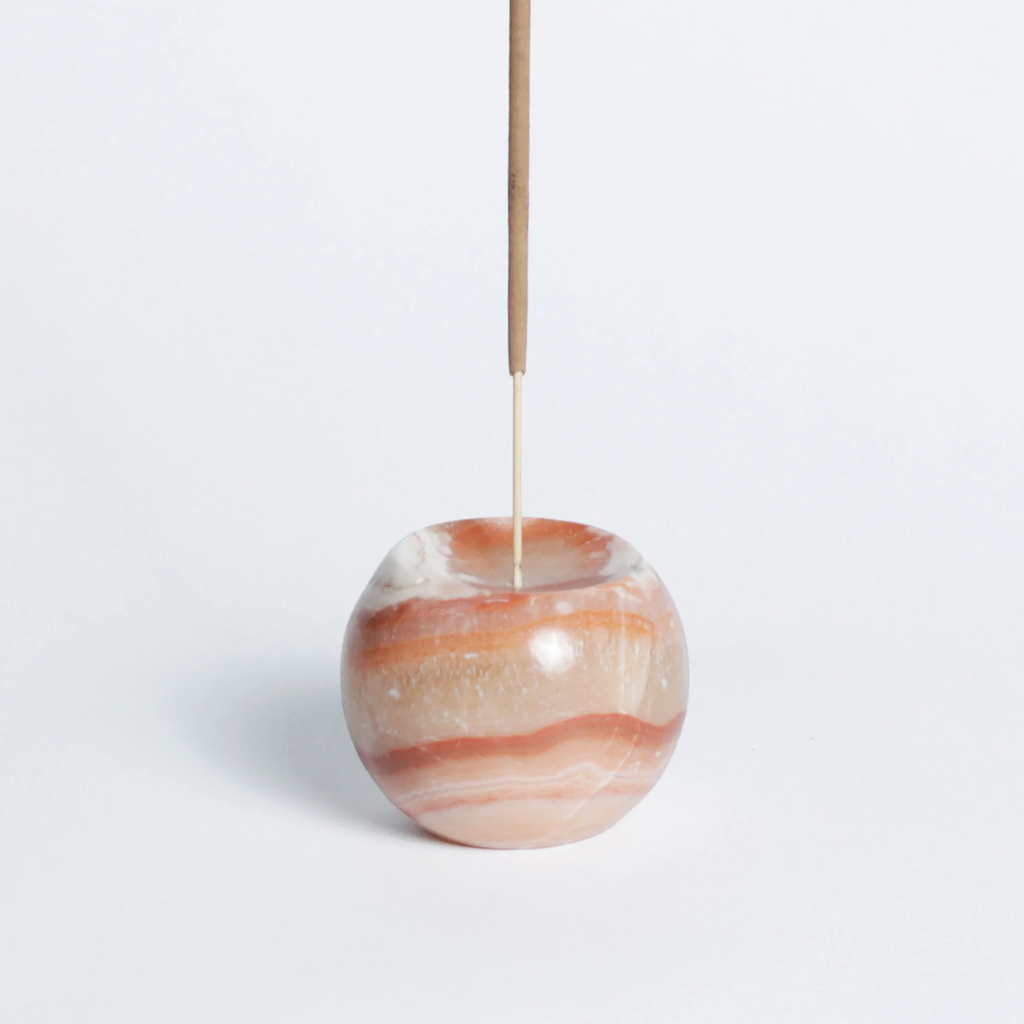 Onyx Crema Gemstone Incense Holder