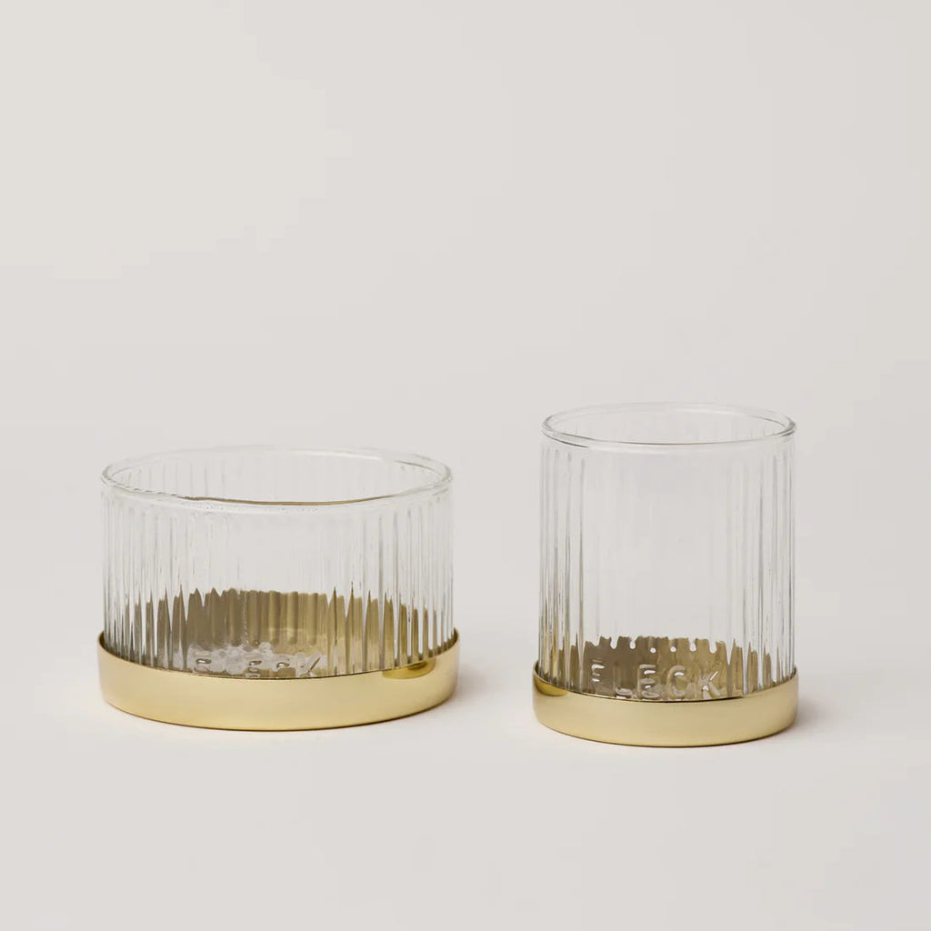Fluted Glass Votive Holders - Set of 2