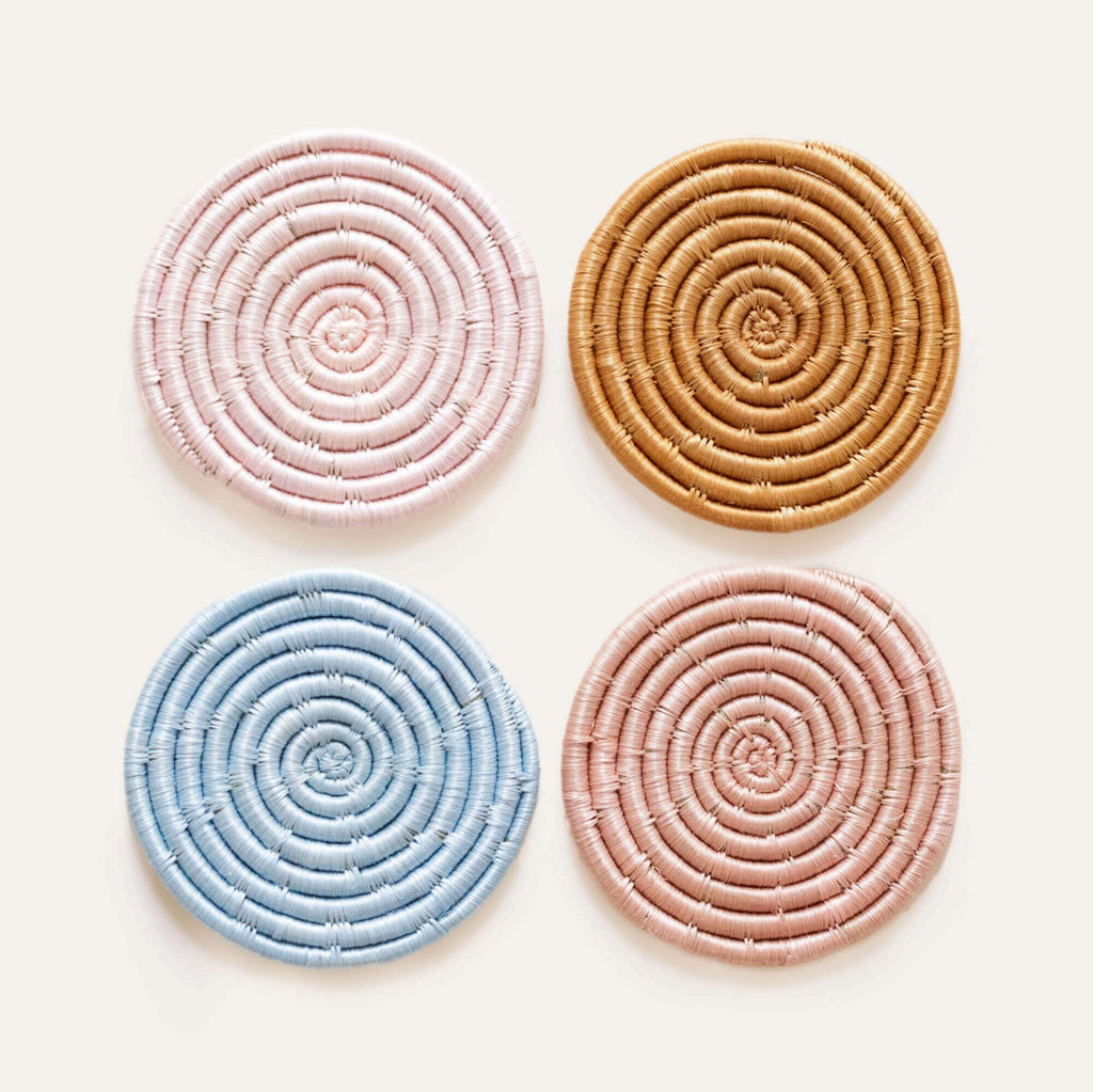 Mixed Pastel Coasters - Set of 4