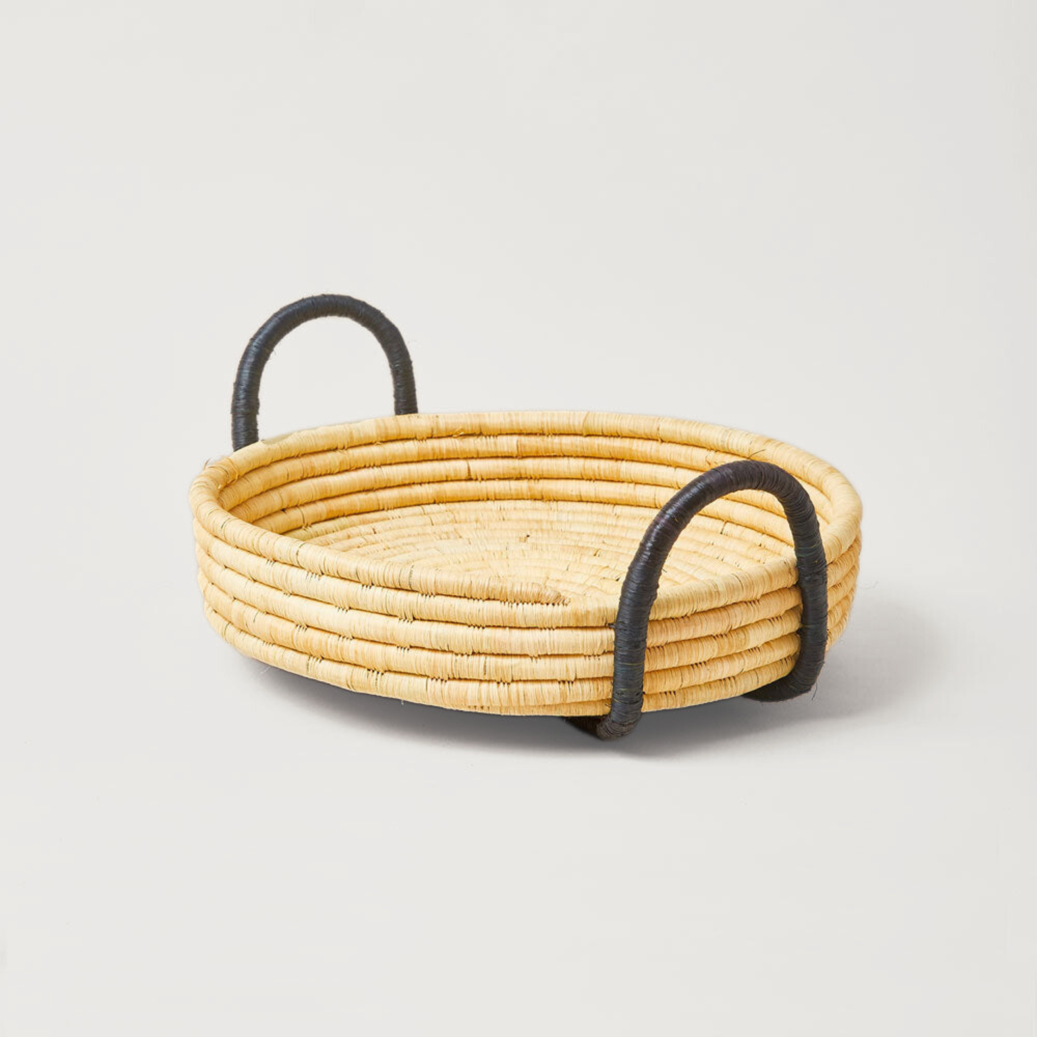 Contrast Handle Raffia Tray