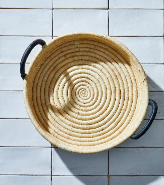Contrast Handle Raffia Tray
