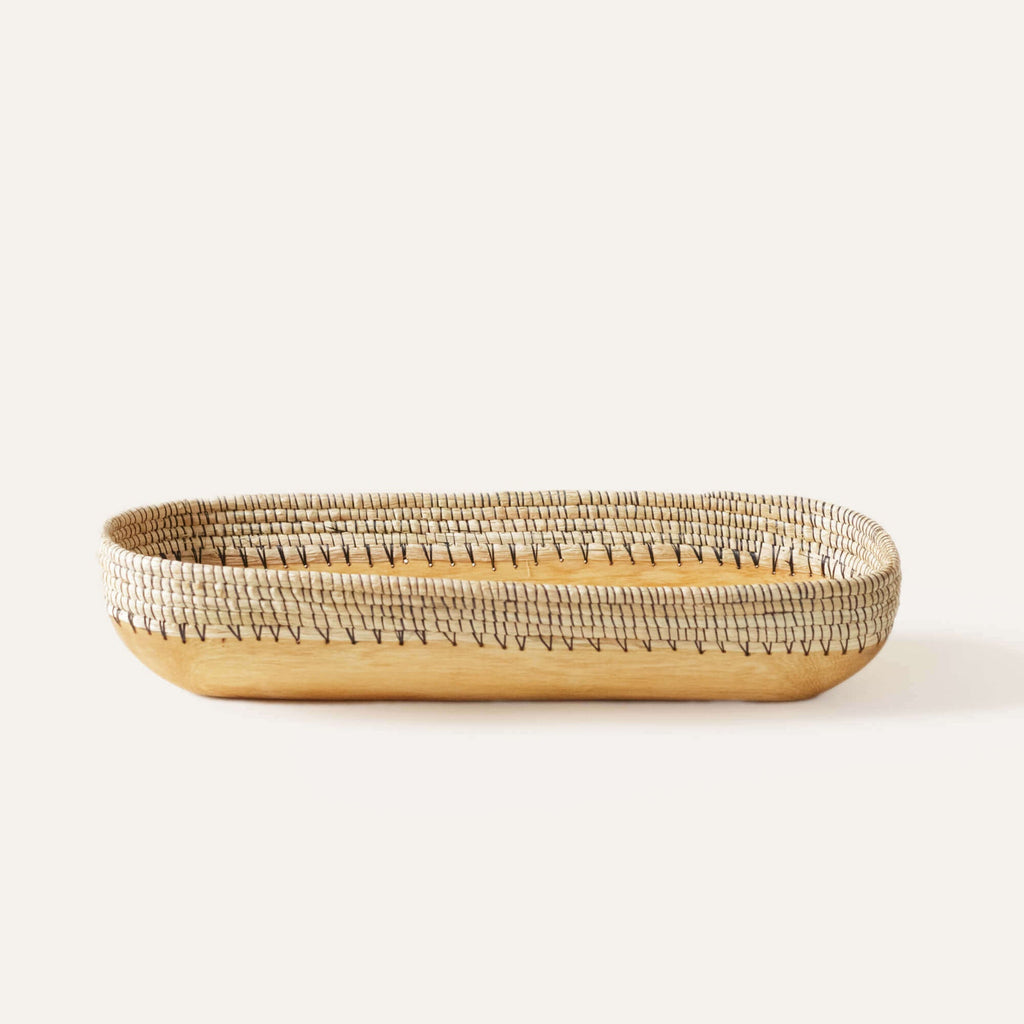 Copabu Wood and Woven Tray