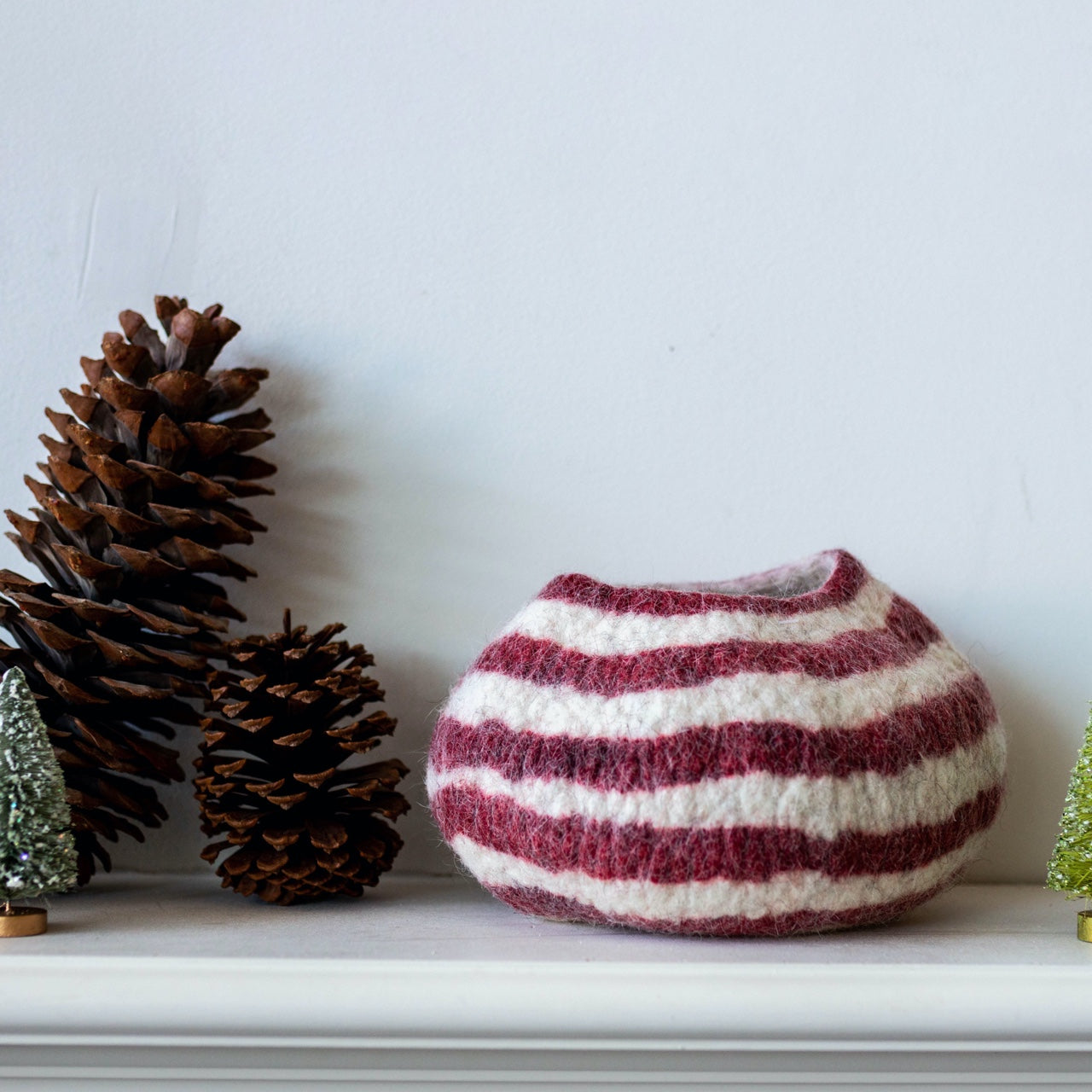 Berry Red Pathways Wool Ukhamba Bowl
