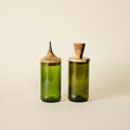 Wooden Topped Green Apothecary Jar