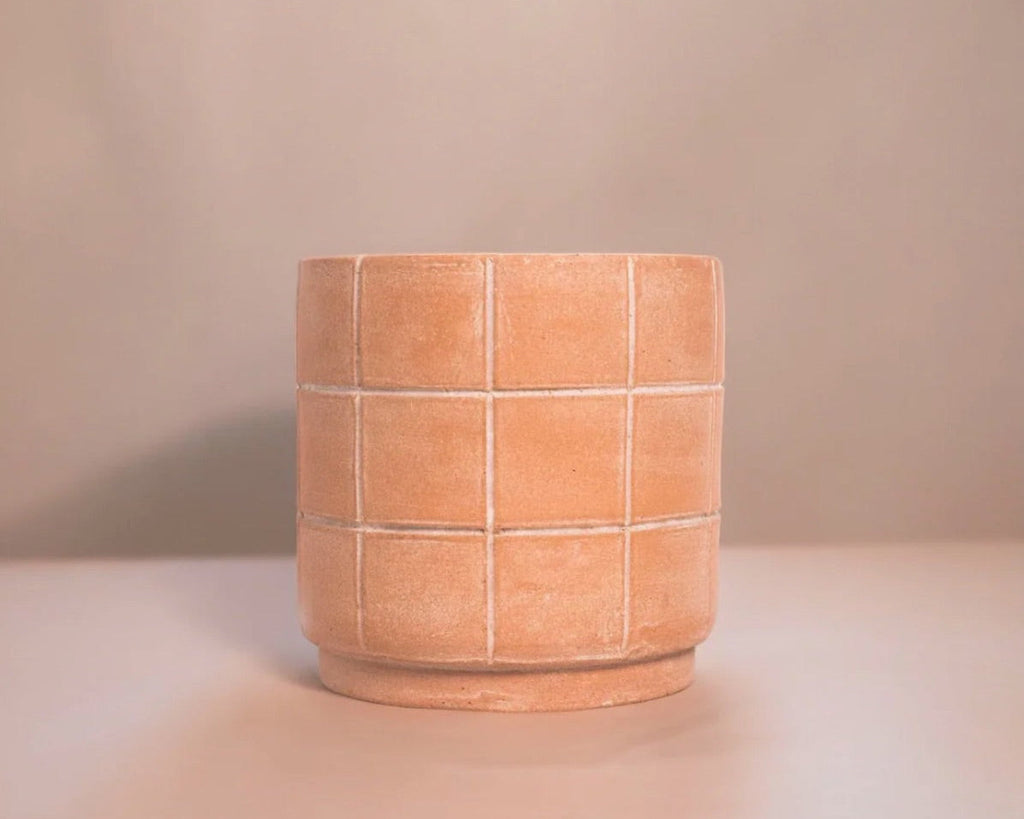 Large Grid Terracotta Planter