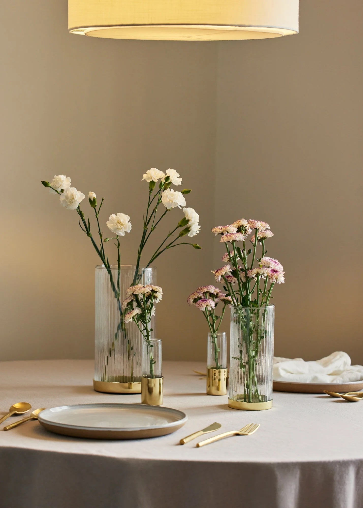 Tall Fluted Glass Vase