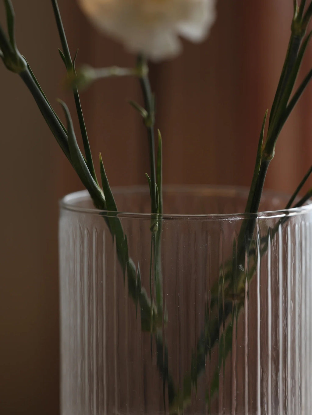 Tall Fluted Glass Vase