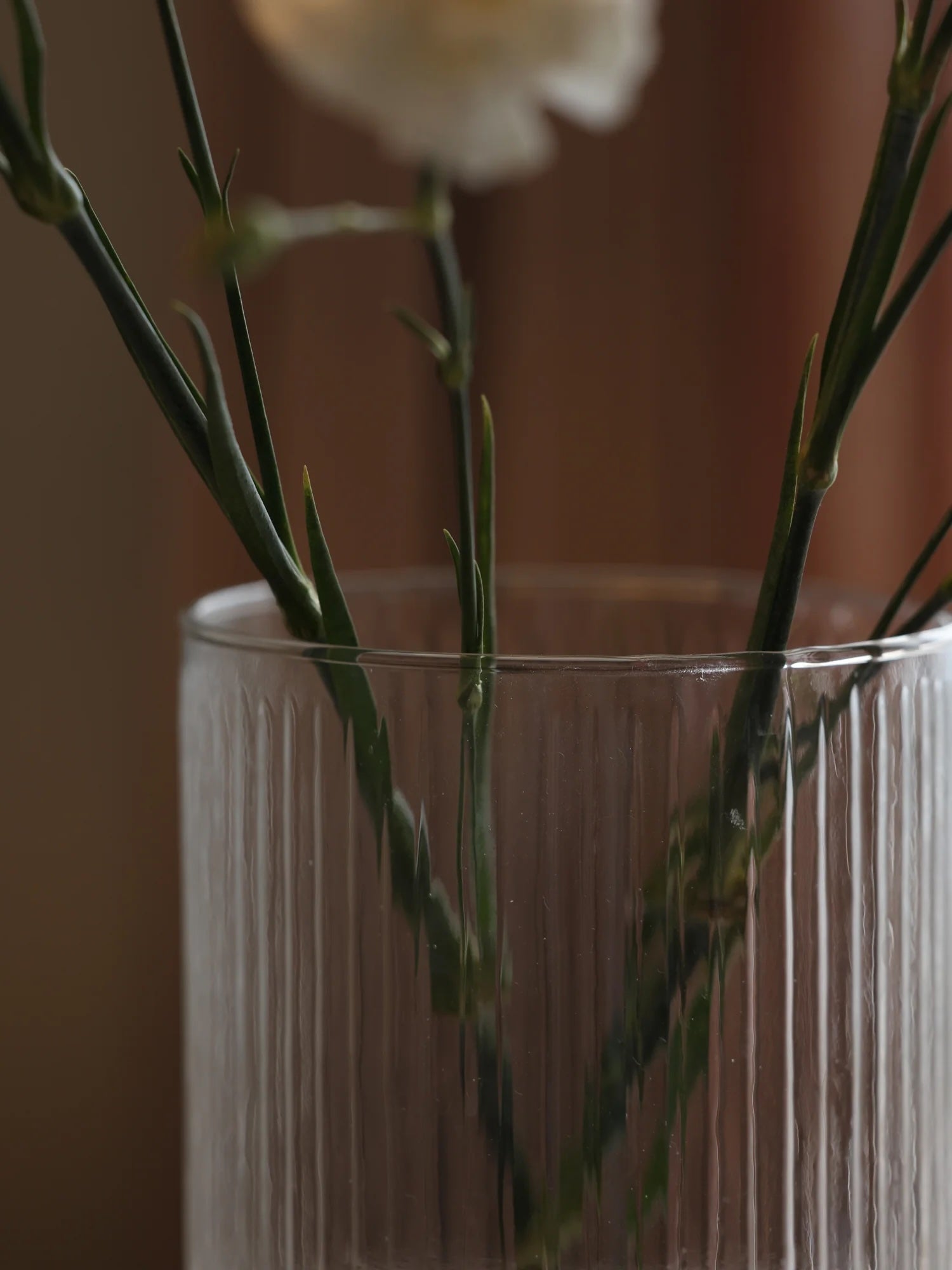 Tall Fluted Glass Vase