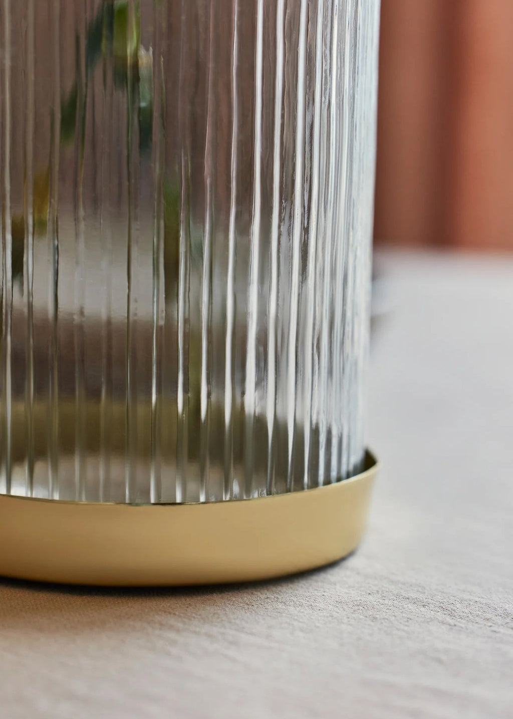 Tall Fluted Glass Vase