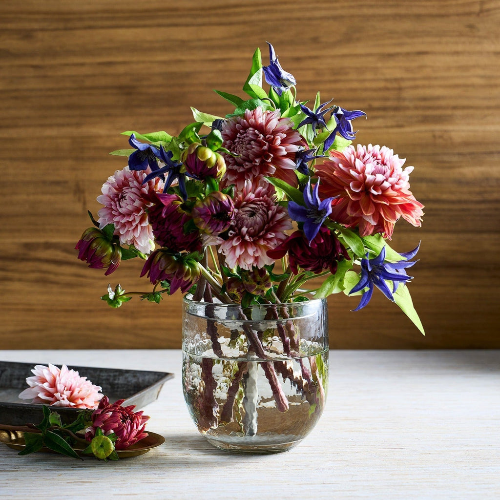 Tall Floral Flower Frog and Vase