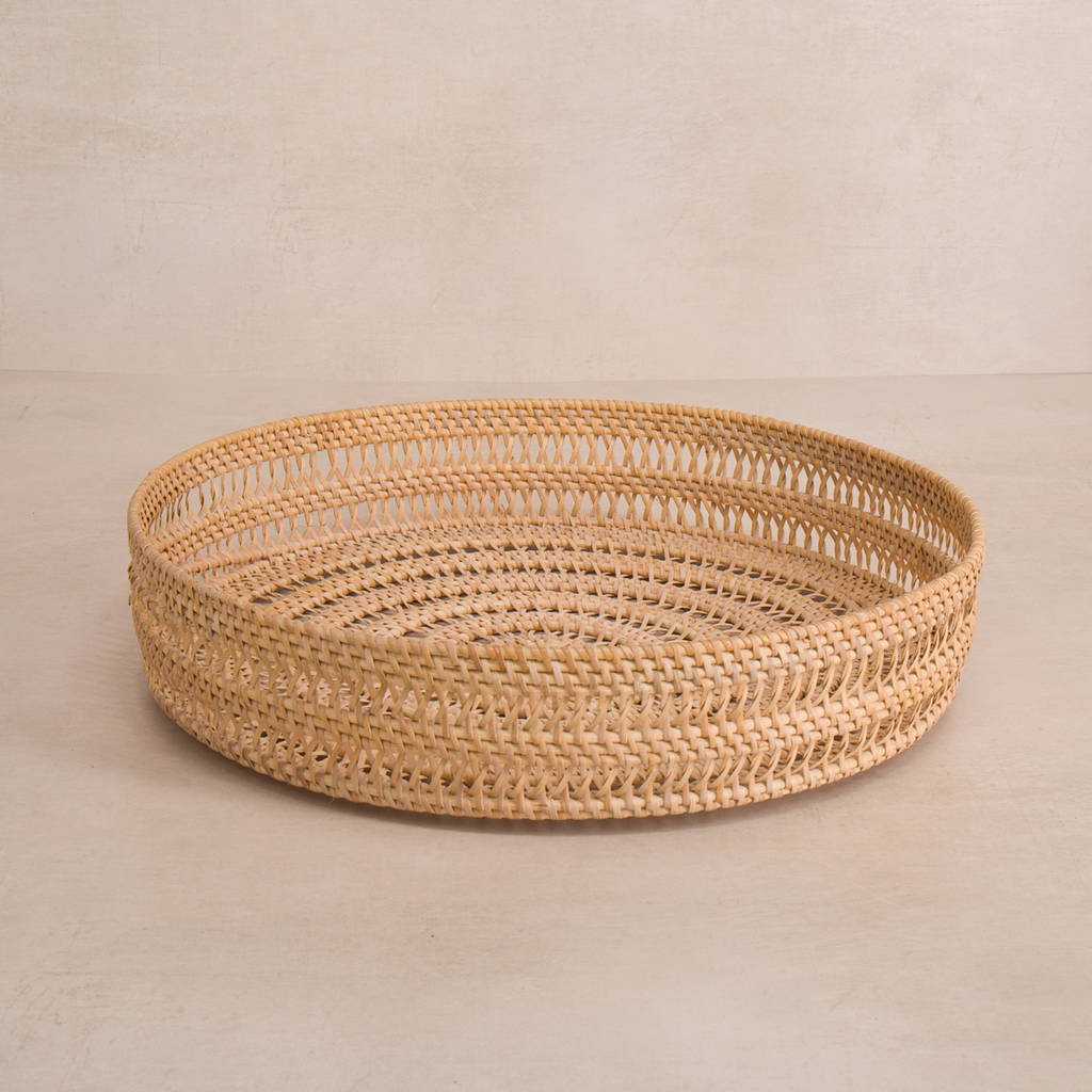Large Round Woven Tray