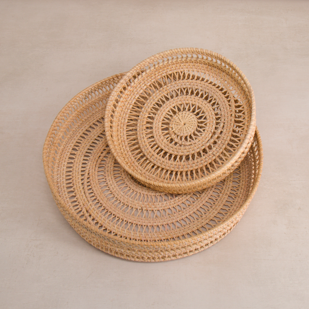 Large Round Woven Tray