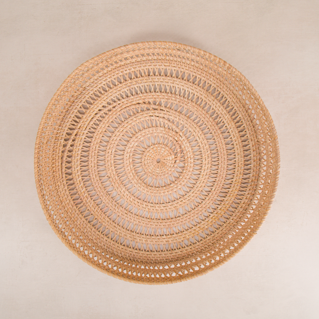 Large Round Woven Tray