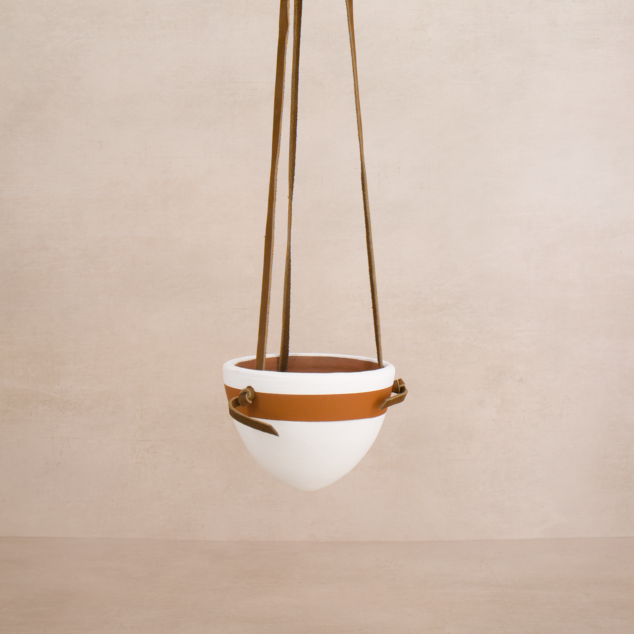 White Terracotta Hanging Planter